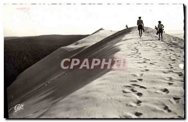 Old Postcard Arcachon Pilat Dunes Beach