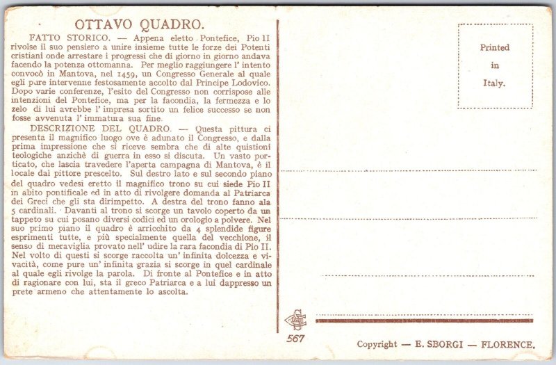1910S ITALIAN ART POSTCARD ARTIST PICCOLOMINI OTTAVO QUADRO SIENA DUOMO MURAL