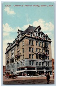 Spokane Washington WA Postcard Chamber Commerce Building c1910 Vintage Antique