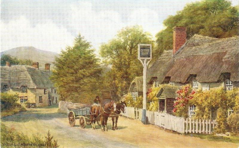 \West Lulworth Village\ Nice English PC, aigned A.R.Quinton