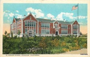 1940s Stockton California El Dorado School Teich postcard 4568