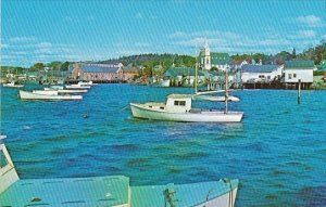 Maine Boothbay Harbor Looking North From The East Side Catholic Church Right ...