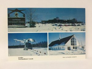 Gander Newfoundland Canada Tri View Postcard