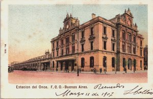 Argentina Buenos Aires Estacion del Once F.C.O. Vintage Postcard C073