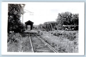 Vermont VT Postcard RPPC Photo Montpelier To Barre Railroad Train c1950's