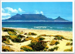 VINTAGE CONTINENTAL SIZED POSTCARD TABLE MOUNTAIN CAPE TOWN SOUTH AFRICA 1989