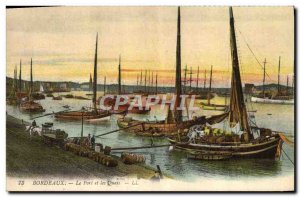 Postcard Old Fishing Boat Bordeaux harbor and docks