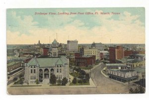 Postcard Texas TX Birdseye View Looking Post Office Ft. Worth Standard View Card