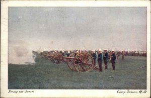 Camp Sussex New Brunswick Soldiers Firing Salute Cannons c1910 Postcard