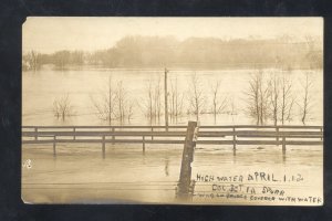 RPPC COLUMBUS JUNCTION IOWA 1912 FLOOD SCENE VINTAGE REAL PHOTO POSTCARD