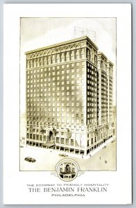 Philadelphia Pennsylvania~The Benjamin Franklin Hotel Street View~Vtg Postcard