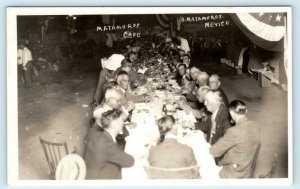 RPPC H. MATAMOROS, Mexico ~ Interior MATAMOROS CAFE Diners 1930s-40s Postcard