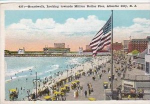 New Jersey Atlantic City Boardwalk Looking Towards Million Dollar Pier