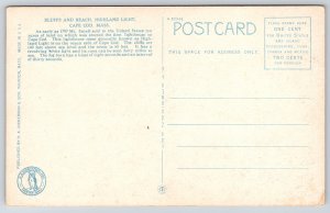 Cape Cod Massachusetts~Bluffs And Beach @ Highland Light~Vintage Postcard