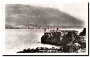 Postcard Old Lake Bourget Hautecombe Abbey View to Aix and Mount Reyvard