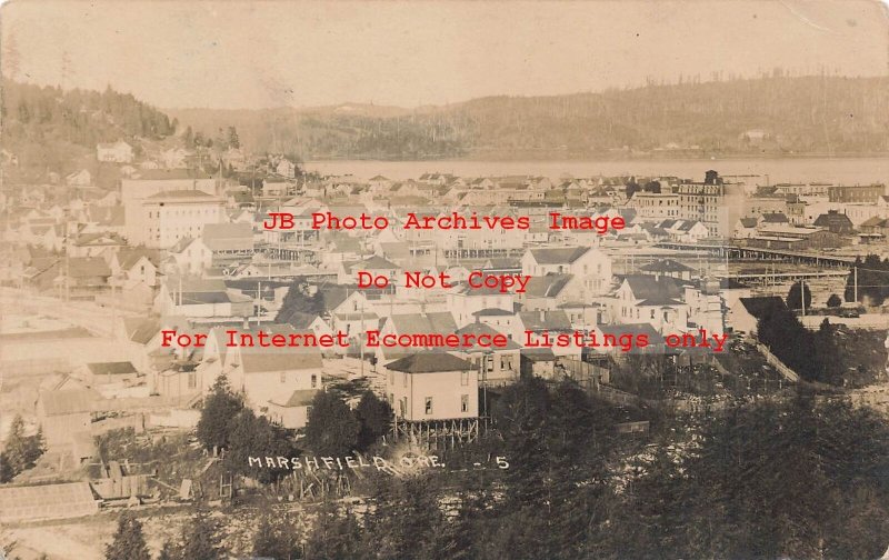 OR, Marshfield, Oregon, RPPC, Bird's Eye View, Residential Section, Photo No 5