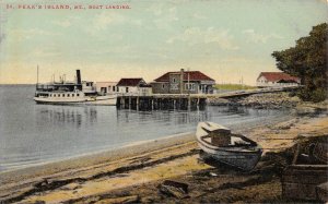 Boat Landing Steamer Peak's Island Maine 1910c postcard