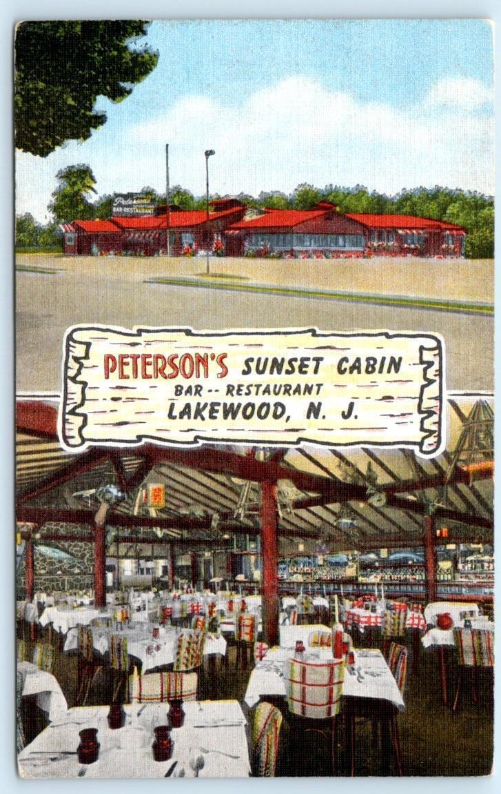 LAKEWOOD, New Jersey NJ Roadside PETERSON'S SUNSET CABIN Restaurant