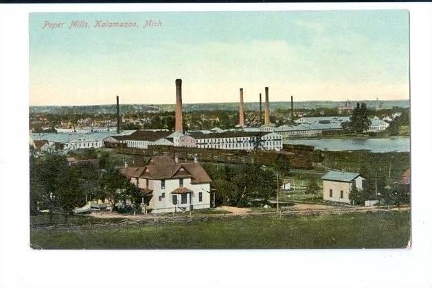 LP29 Kalamazoo, Michigan, MI, Postcard, Aerial View, Paper 