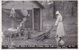 Old Couple In The Mountains Arkansas Real Photo