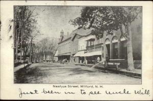 Milford NH Nashua St. c1905 Postcard