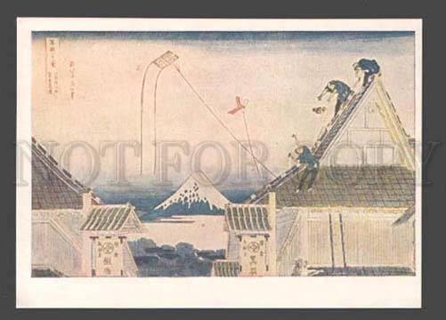 091061 JAPAN ART HOKUSAI view of Fuji from street Suruga Old