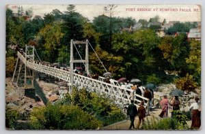 Fort Bridge At Rumford Falls ME Maine 1907 Postcard A31