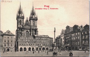 Czech Republic Prague Prag Altstädter Ring U Teynkirche Vintage Postcard C216