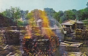 Tennessee Lynchburg Making Charcoal At Jack Daniel Distillery