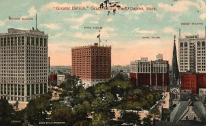 Vintage Postcard 1916 Greater Detroit Grand Circus Park Bridge Detroit Michigan