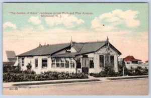 1910's THE GARDEN of EDEN RESIDENCE PARK & PINE AVENUE WILDWOOD NJ POSTCARD