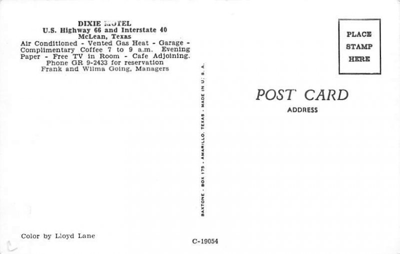 Dixie Motel Postcard