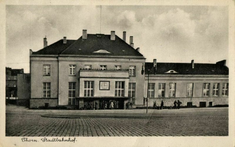 poland, THORN TORUN, Stadtbahnhof, Railway Station (1930s) Postcard