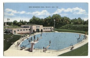 Postcard New Swimming Pool Beloit WI 1944