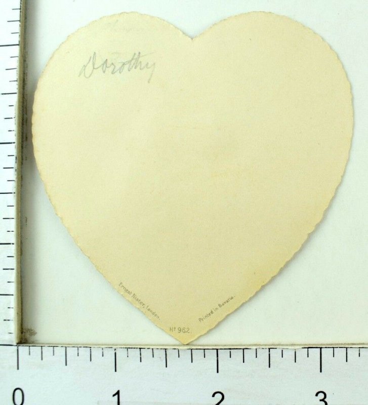 1880's Lovely Ernest Nister Bavaria Die Cut Valentine Heart Victorian Card F92