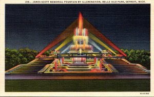 Michigan Detroit Belle Isle Park James Scott Memorial Fountain By Illuminatio...