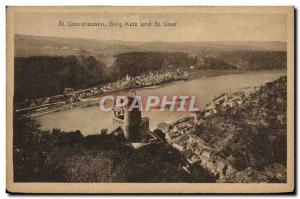 Postcard Old St Goarshausen Burg Katz Und St Goar