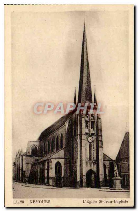 Nemours - L & # 39Eglise Saint John Baptist - Old Postcard