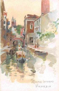 Canale Interno Canal Gondola Venezia Venice Italy 1905c postcard