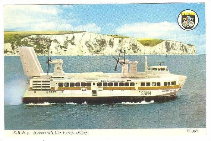 Srn4 Hovercraft Car Ferry Dover England Uk 1940 1960s Hippostcard