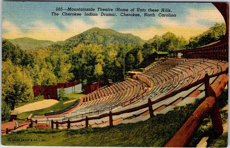 Postcard THEATER SCENE Cherokee North Carolina NC AM2629