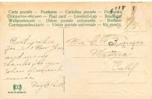 Embossed New Years Postcard Year Date 1908 Children Snowball Fight