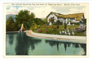 CA - Beverly Hills. Swimming Pool & Home of Douglas Fairbanks & Mary Pickford