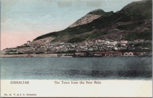 Gibraltar The Town From The New Mole Vintage Postcard C117