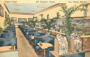 Postcard Nevada Las Vegas Corey's Cafe interior occupation linen 23-13080