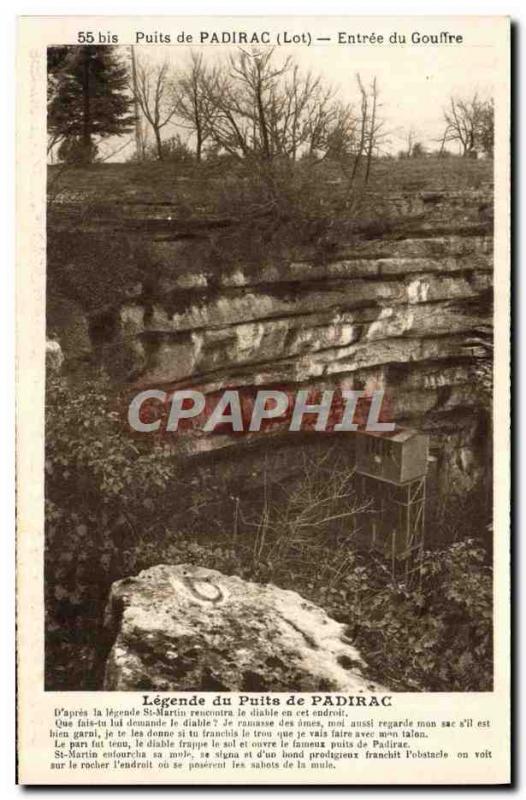 Old Postcard Well of Padirac Legende du Puits