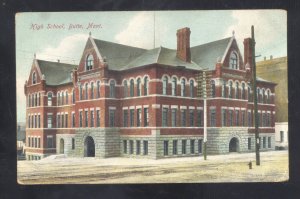 BUTTE MONTANA HIGH SCHOOL BUILDING VINTAGE POSTCARD 1909