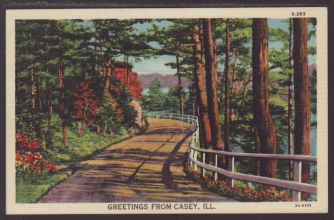 Greetings From Casey IL Postcard 