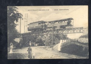 STUTTGART DEGEROCH ZAHDRADBAHN GERMANY ELEVATED RAILROAD TRAIN 1910 POSTCARD