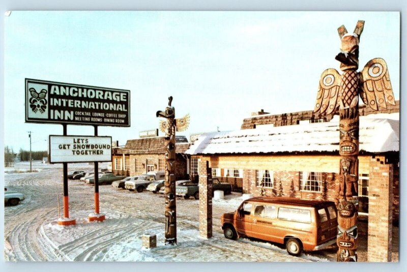 Anchorage Alaska AK Postcard International Inn Airport Road Exterior View c1960